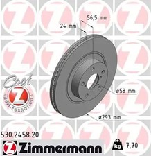Image of 2x Brake disc internally vented 530.2458.20 ZIMMERMANN for SUBARU TOYOTA