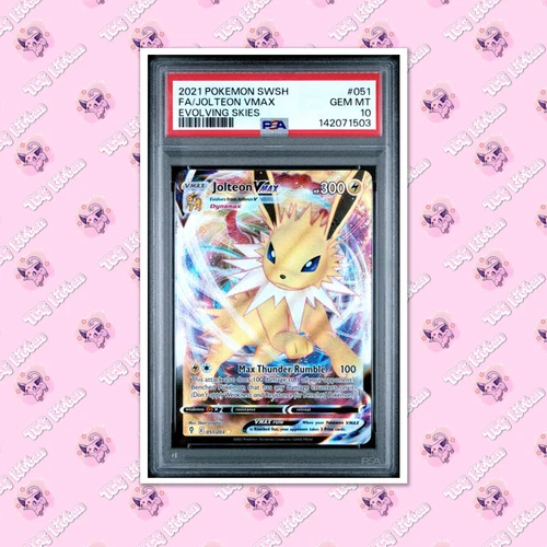 PSA 10 Jolteon VMAX 051/203 Evolving Skies Holo TCGKITTEN