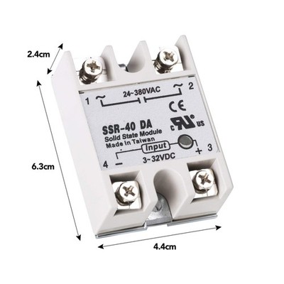 SSR-40DA Solid State Relay 40A 250V Alloy Heat Sink