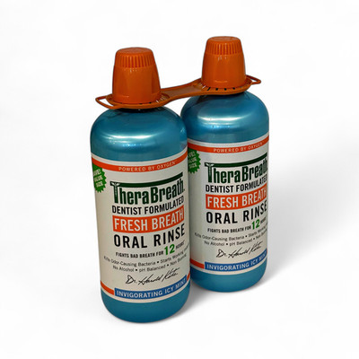 TheraBreath Dentist Formulated Fresh Breath Oral Rinse - Icy Mint 1L 2-Pack