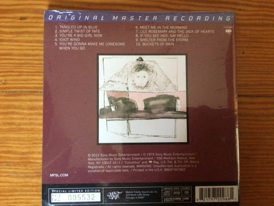 Bob Dylan-Blood on the Tracks/MFSL UDSACD 2098 Compact Disc/Brand New/Sealed! - Image 2 of 2