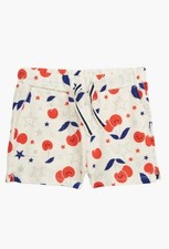 NWT Crewcuts Happy Cherries Print Knit Shorts Girls Size 12 Ivory J.Crew