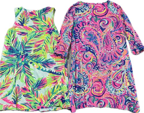 Lot of 2 Lilly Pulitzer Dresses Girls Size XL 12-14 Colorful, Soft Cotton Shift - Picture 2 of 11