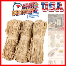 Natural Raffia Ribbon - 3PCS Raffia Straw for Florist Bouquets Decoration Twi...