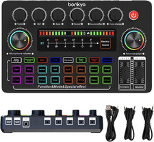 F999X Live Sound Card, Professional Audio Mixer Noise Reduction, Electronic Mu