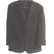 Jos A Bank Tuxedo Black Wool Satin Collar buttons Men's Size 41R 3 Button Front