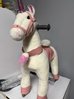 PonyCycle Unicorn Ride-On Toy Plush Horse for Kids 3-4 Years