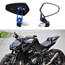7/8" 22mm Bar End Side Mirrors Rearview Blue For Kawasaki Ninja 400 600 1000