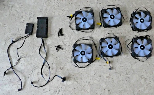 Set CORSAIR Lüfter SP120 ELITE RGB PWM (6x) + COMMANDER PRO + Lighting NODE Core