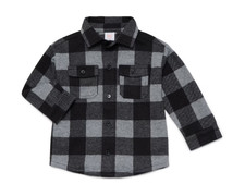 Wonder Nation Toddler Boys Plaid Shacket Long Sleeve Button-Up Jacket Shirt