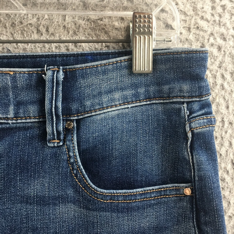 White House Black Market The Everyday Bermuda Short Women 10 Blue Denim Mid Rise - Image 4 of 4