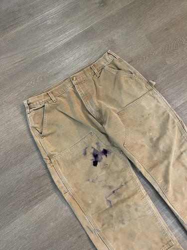THRASHED Vintage Carhartt B01 Double Knee Pants size 38x34 fits 36x30 USA by Carhartt, $54.5 - Photo 2