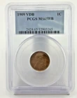 1909 VDB WHEAT CENT PCGS MS65 RB