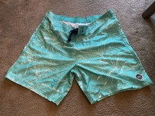 Ron Jon Surf Shop Men's Mint XXL Floral Board Shorts Back Pocket Drawstring