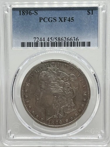 1896 S MORGAN SILVER DOLLAR PCGS XF45 Some Toning