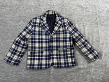 Vintage Jack Tar Blazer Boys Size 4 Blue Plaid Lined Formal Party Jacket Fall