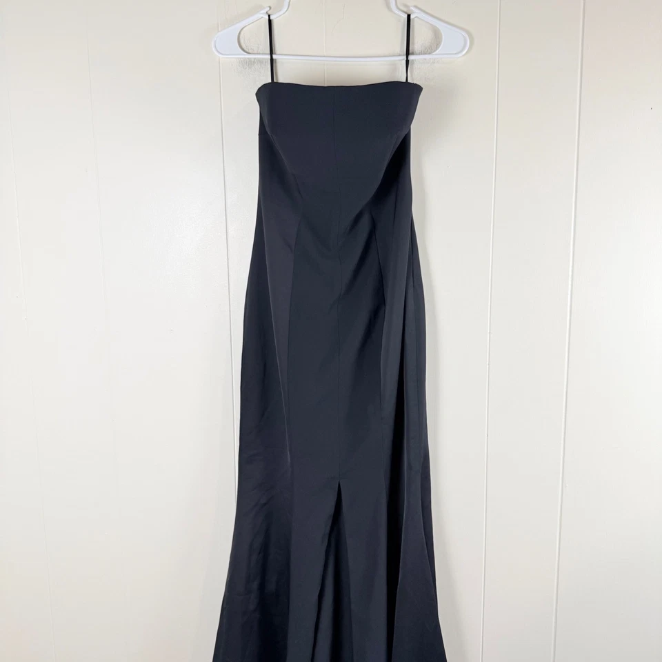 BEBE Black Strapless Lace Up Mermaid Gown Maxi Dress Formal Evening - Image 4 of 4