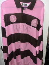 Bape Long Sleeve Pink and Brown Polo Size XL