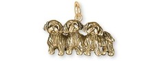 Shih Tzu Jewelry 14k Gold Handmade Triple Shih Tzu Charm  SZ2531X-CG
