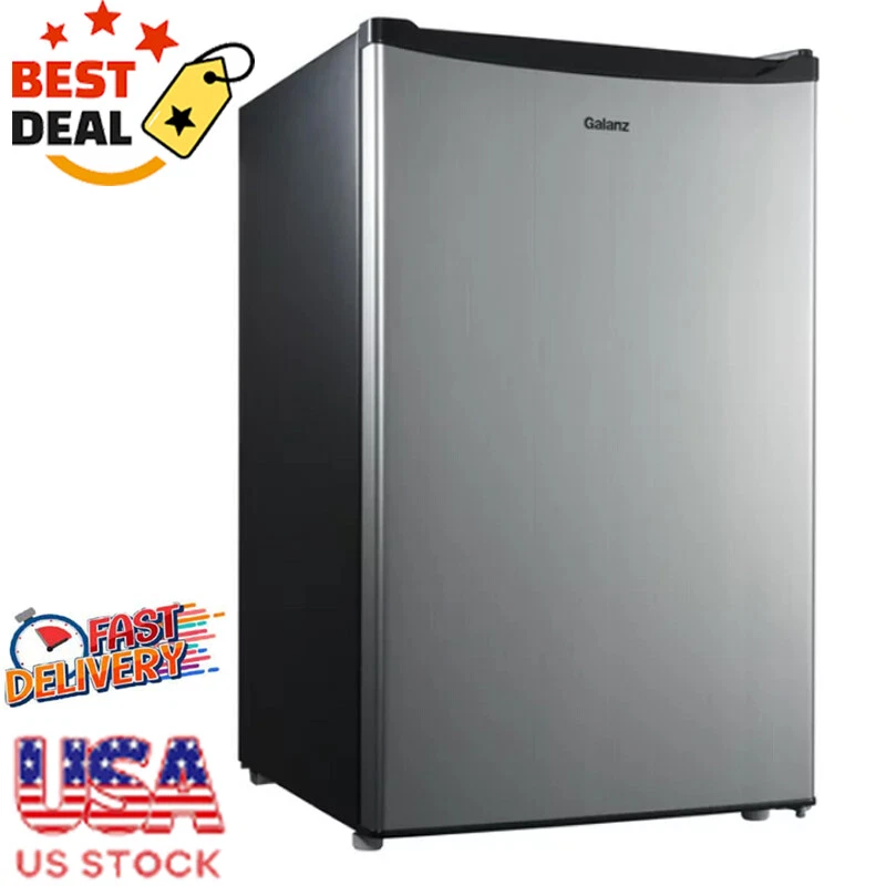 New 4.3 Cu ft Single Door Mini Fridge Stainless Steel Compact