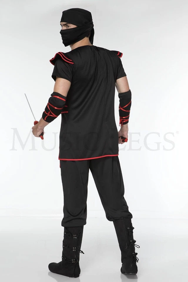 Ruthless Ninja 5 Pc Black with Red Men's Halloween Cosplay Costume Set Size M/L - Image 2 of 4