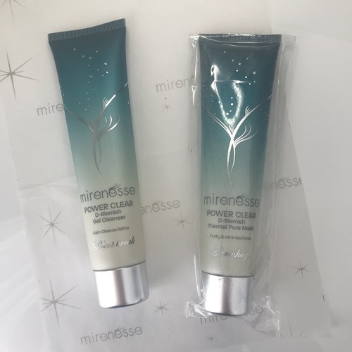 Mirenesse POWER CLEAR D-Blemish Gel Cleanser AND Thermal Pore Mask FULL SIZE - Picture 2 of 7