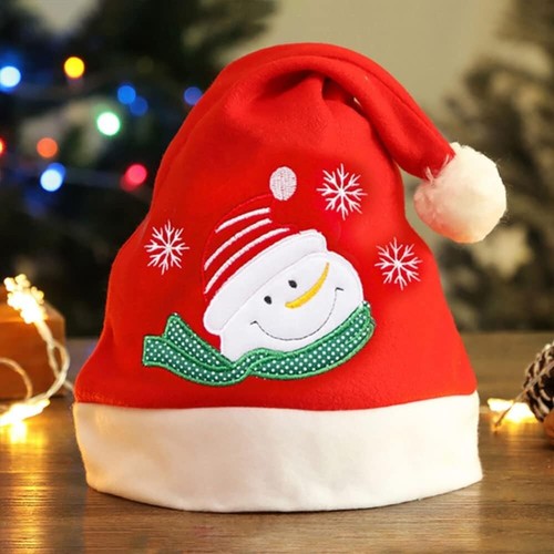 Sombreros de Navidad Sombreros de Papá Noel Peluche Lindo Muñeco de Nieve Papá Noel Patrón de Alce Gorra Roja - Imagen 15 de 16