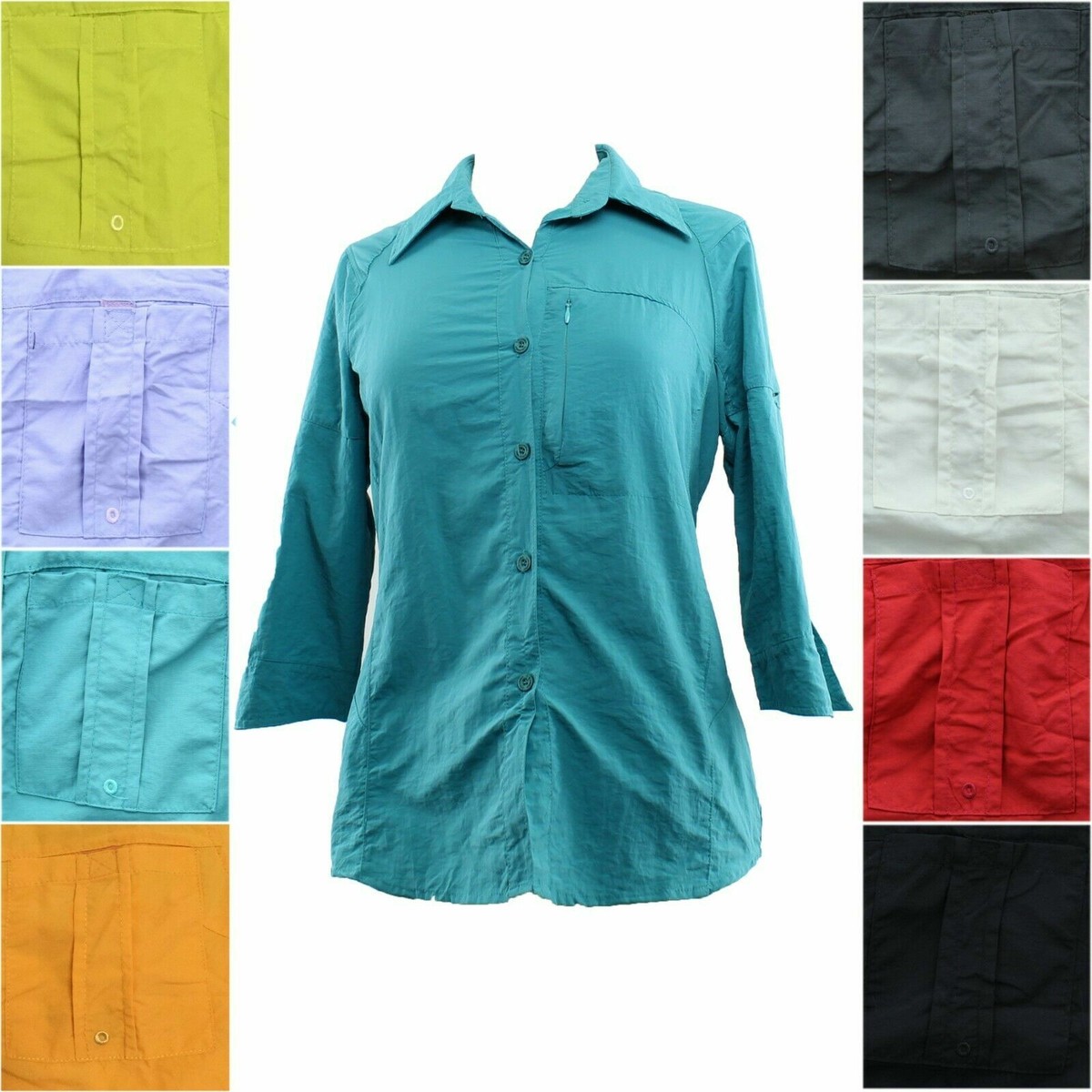 Columbia PFG Bonehead Shirt Women's 3/4 Sleeve Button Down Outdoor