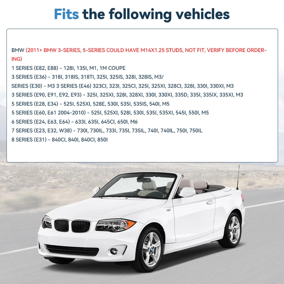 ECCPP (2) 15mm Hubcentric Wheel Spacers 5x120 12x1.5 For BMW 325i 325xi 328i M3 - Изображение 3 из 4