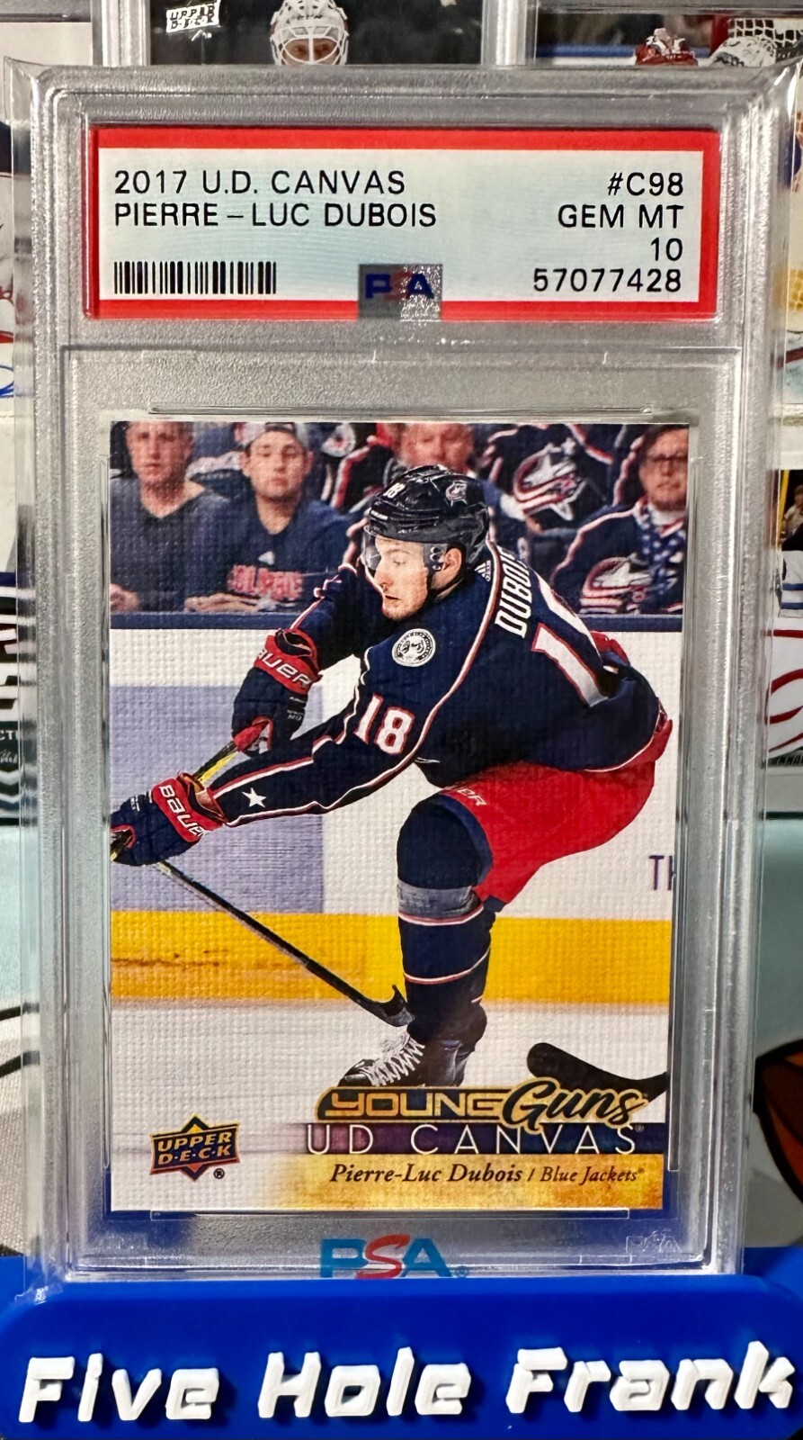 2017-18 Upper Deck Pierre-Luc Dubois UD Canvas Young Guns #C98 PSA 10 GEM MT