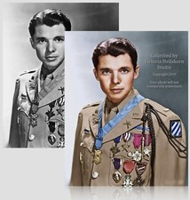 Colorized Photo Poster: WWII U.S. Medal of Honor Hero Audie Murphy -- 6 Sizes!