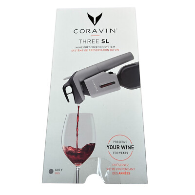 Coravin Three SL Wine Preservation System Grey #112306 Brand New Sealed