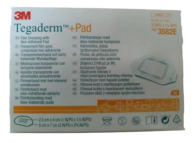 Tegaderm + Pad 5 x 7 Cm 3582E Film Dressing With Non-Adherent Pad MultipleChoice