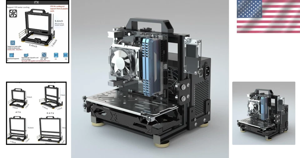 Compact Aluminum Motherboard Frame - Perfect for DIY Builds and Cooling - Image 2 of 4