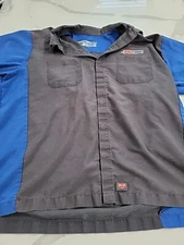Amsoil Red Kap Mechanic Heavy Duty Button Up Shirt Size Adult 2XL