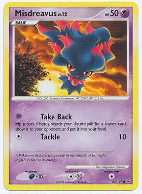 Pokemon Platinum Edition Card - Misdreavus 83/127 | eBay