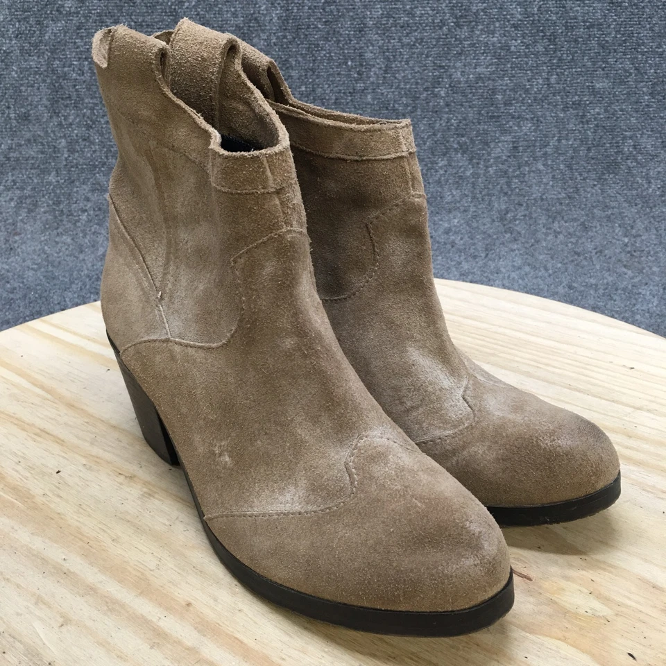 Calvin Klein Botas Mujer 10 Irene Botines Tacones Pull On Tostado Punta Redonda Foto 3 de 4