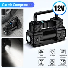 12V Heavy Duty Portable Air Compressor Car Tyre Auto Tire Inflator Electric Pump