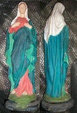 Antica statua inizio900 scultura gesso Sacro Cuore di Maria altarino cappelletta