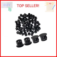 60PCS 10mm (3/8") Black Hole Plugs Plastic Flush Type Hole Plugs Snap in Locking