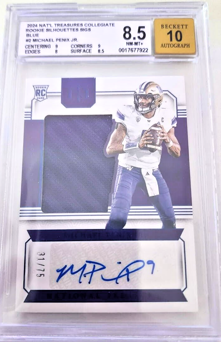 2024 Panini National Treasures Michael Penix Jr Collegiate RPA #RSS-MPJ 31/75