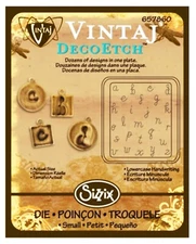Sizzix Lowercase Handwriting DecoEtch die 657860 Retail $11.99 non chemical etch