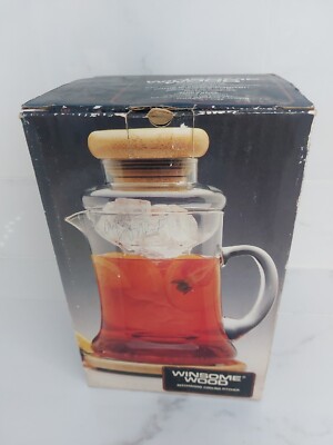 Winsome Wood Cooling Glass Pitcher Beechwood with Ice Tube/Chamber 1 litre