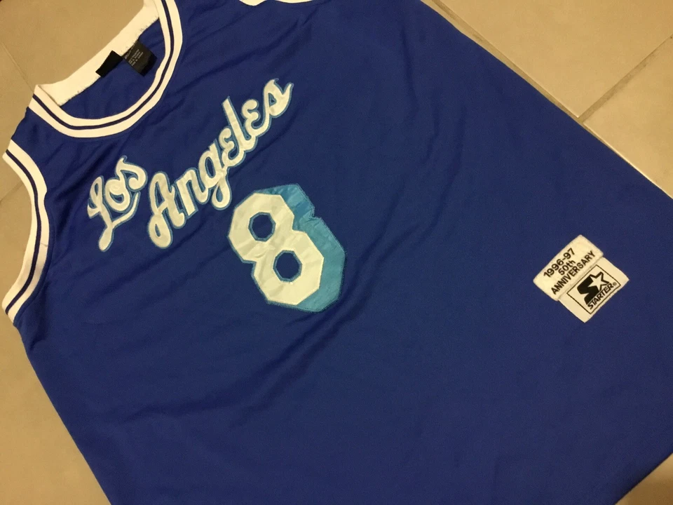 RARE Vtg STARTER 1996-97 Los Angeles Lakers Kobe Bryant 50th ANNIV Sz 52 Jersey - Image 4 of 4
