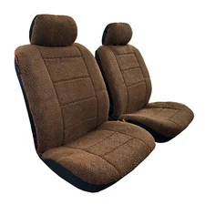 For ACURA ILX Front Car Seat Covers Thick & Warm Dark Brown Faux Sheepskin