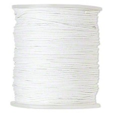 25 Meters White 1mm Waxed Cotton Cord Jewelry Beading Crafting String Spool
