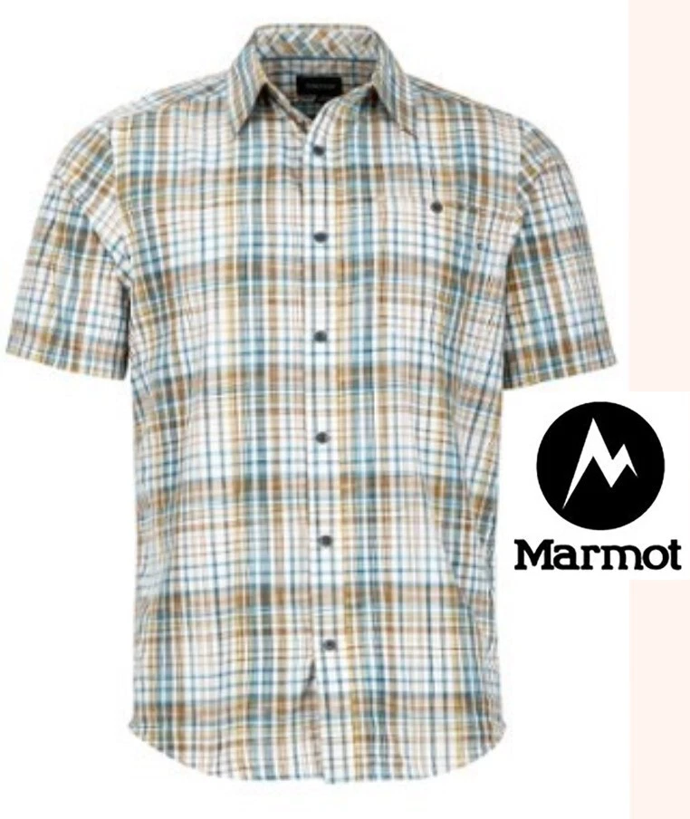 MARMOT button summer shirt cool & light quick dry no iron UV protection mens SM