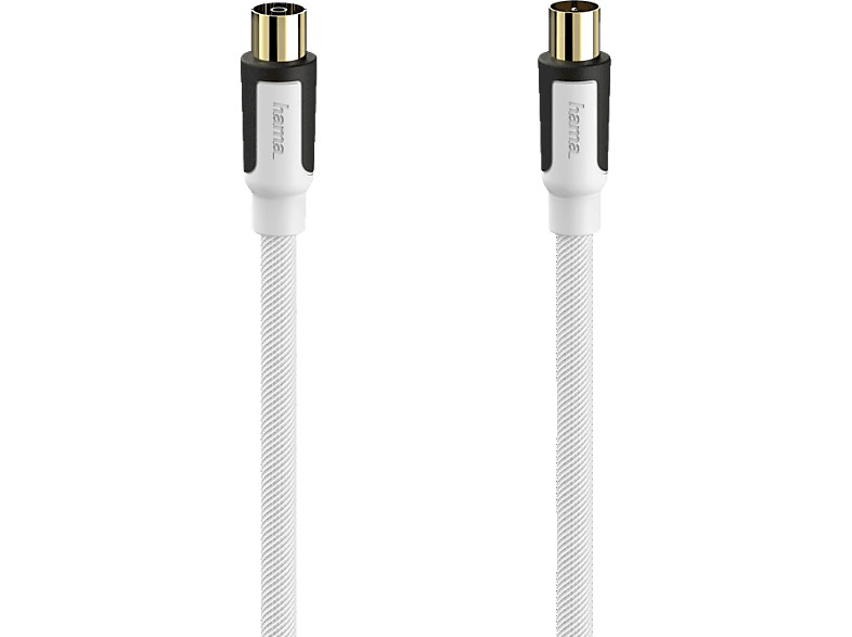 Thumbnail - Hama 100 Db, 3m Koax-stecker Auf Koax-kupplung Antennen-kabel Weiß Neu