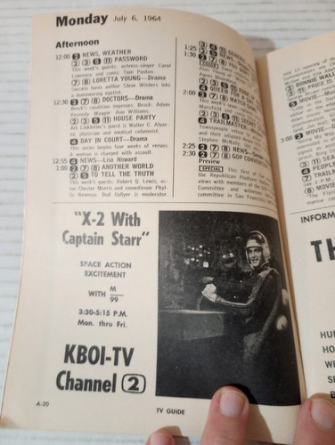 TV Guide Utah Idaho Edition July 4 1964 Lyndon B Johnson Eduard Franz Jeanne Bal - Picture 9 of 13