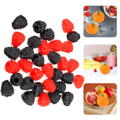 40PCS Raspberry Model Cabinet Raspberry Decor Photo Prop Simulated Fruit Models